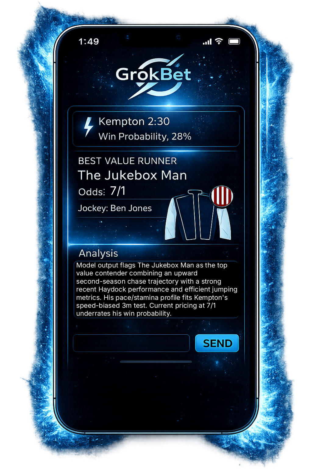 GrokBet preview on mobile